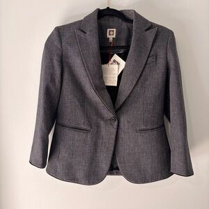Anne Klein Charcoal Gray Career Blazer NWT Size 2 Office Suit Jacket